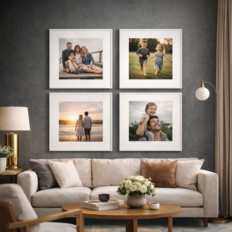 Kit 4 Quadros COM SUAS FOTOS JÁ IMPRESSAS